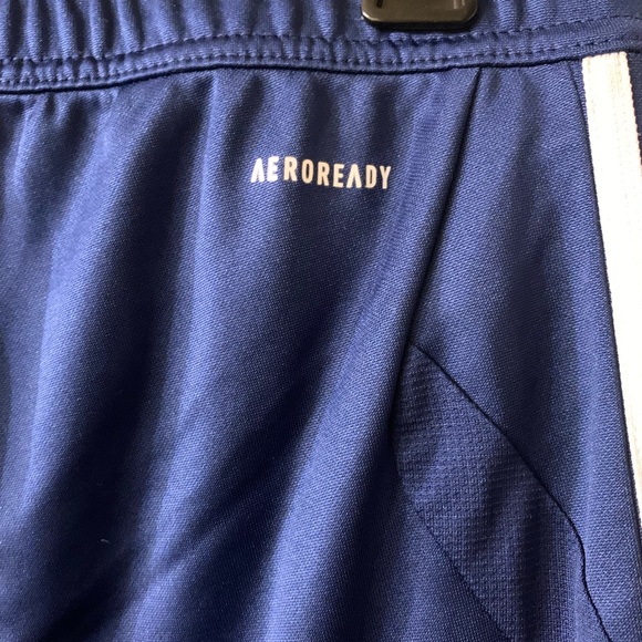 Adidas Track Pants with Zipper Bottoms Blue with White Stripe Size M EUC Joggers - Picture 6 of 12